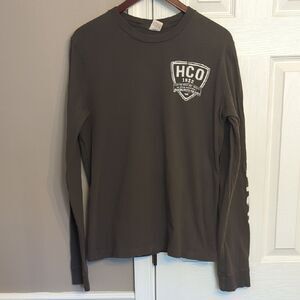 Men's Hollister HCO 1922 Gray Long Sleeve Shirt